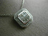 ESTATE LARGE .68CT DIAMOND 14KT WHITE GOLD 3D OCTAGON INVISIBLE PENDANT #21627