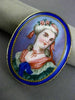 ANTIQUE AAA MULTI COLOR ENAMEL 14K YELLOW GOLD 3D LADY CAMEO PORTRAIT PIN BROOCH