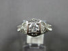 ESTATE .40CT DIAMOND PLATINUM 3D CLASSIC FILIGREE SQUARE ENGAGEMENT RING