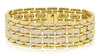 WIDE 12.16CT DIAMOND 14KT YELLOW GOLD MULTI ROW PANTHER ETERNITY TENNIS BRACELET