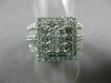 ESTATE LARGE 2.0CT DIAMOND 14KT WHITE GOLD 3D MULTI SHAPE CLUSTER PROMISE RING