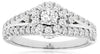 ESTATE 1.02CT DIAMOND 14KT WHITE GOLD 3D CLASSIC ROUND FLOWER ENGAGEMENT RING