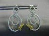 .85CT WHITE & FANCY YELLOW DIAMOND 18KT TWO TONE GOLD OVAL BOW HANGING EARRINGS