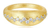 ESTATE .33CT DIAMOND 14K YELLOW GOLD 3D ETOILE WAVE DESIGN MATTE FINISH FUN RING