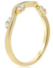 ESTATE .09CT DIAMOND 14KT YELLOW GOLD 3D ROUND MARQUISE SHAPE WAVE FUN RING