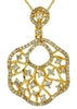 ESTATE .65CT DIAMOND 14KT YELLOW GOLD ROUND ETOILE CIRCULAR WEB FLOATING PENDANT
