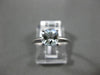 ESTATE .80CT AAA AQUAMARINE 14KT WHITE GOLD 3D SQUARE SOLITAIRE PROMISE RING