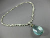 ANTIQUE EXTRA LARGE 41CT DIAMOND & AAA AQUAMARINE 18K WHITE GOLD LARIAT NECKLACE