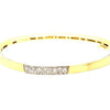ESTATE .33CT DIAMOND 18KT WHITE & YELLOW GOLD 3D CLASSIC BAR BANGLE BRACELET