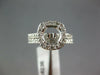 1.06CT DIAMOND 14KT WHITE GOLD ROUND HALO SEMI MOUNT ENGAGEMENT WEDDING RING SET