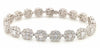 8.13CT DIAMOND 18KT WHITE GOLD 3D ROUND & BAGUETTE MULTI FLOWER TENNIS BRACELET