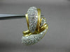 ANTIQUE LARGE 3.50CT DIAMOND 18KT YELLOW GOLD 3D PAVE TEAR DROP CLIP ON EARRINGS