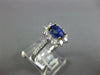 ESTATE WIDE 2.21CT DIAMOND & AAA SAPPHIRE 14K WHITE GOLD CUSHION ENGAGEMENT RING