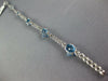 8.14CT DIAMOND & AAA BLUE TOPAZ 14KT WHITE GOLD 3D OVAL & ROUND TENNIS BRACELET