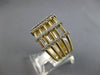 ESTATE LARGE .43CT DIAMOND 14KT 2 TONE GOLD 3D MULTI ROW MULTI BAR FUN RING
