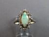 ESTATE .50CT DIAMOND & AAA OPAL 14KT WHITE GOLD MARQUISE & ROUND FUN RING #27557