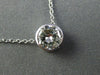 ESTATE .79CT DIAMOND 14KT WHITE GOLD 3D BEZEL SOLITAIRE PENDANT NECKLACE #25605