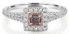 .72CT WHITE & PINK DIAMOND 18K WHITE & ROSE GOLD CUSHION FRIENDSHIP PROMISE RING