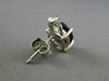 ESTATE 2.97CT DIAMOND & AAA EXTRA FACET GARNET 14K WHITE GOLD OVAL STUD EARRINGS