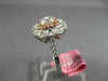 GIA WIDE 1.51CT MULTI COLOR DIAMOND 18K WHITE & ROSE GOLD FLOWER ENGAGEMENT RING