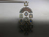 EXTRA LARGE 14CT DIAMOND & MULTI GEM 14K TWHITE GOLD CHANDELIER HANGING EARRINGS