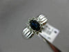 ESTATE .76CT DIAMOND & AAA SAPPHIRE 14KT WHITE GOLD 3D OVAL HALO FLOWER FUN RING