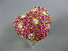 ESTATE LARGE 8.0CT DIAMOND & AAA PINK SAPPHIRE 18KT YELLOW GOLD PUFF HEART RING