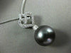 ESTATE .50CT DIAMOND & AAA TAHITIAN PEARL 18KT WHITE GOLD FLOATING HEART PENDANT