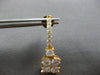 ESTATE LARGE 2.12CT DIAMOND 18KT ROSE GOLD CLUSTER SQUARE FUN HANGING EARRINGS