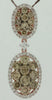 2.15CT WHITE & MOCHA DIAMOND 14KT ROSE GOLD ROUND OVAL FLOWER FLOATING PENDANT