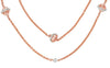 ESTATE LONG .85CT DIAMOND 14KT ROSE GOLD 3D BY THE YARD CLASSIC GLOBE NECKLACE