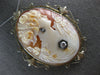 LARGE .20CT OLD MINE DIAMOND 14KT WHITE GOLD 3D LADY CAMEO PENDANT BROOCH #27317