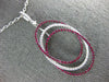 ESTATE LARGE 1.23CT DIAMOND & AAA RUBY 18KT WHITE GOLD OVAL TRINITY FUN PENDANT