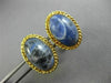 ANTIQUE EXTRA LARGE AAA SODALITE 14K YELLOW GOLD 3D SOLITAIRE OVAL ROPE CUFFLINK