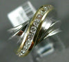 ESTATE WIDE .33CT ROUND DIAMOND 14KT TWO TONE GOLD CRISS CROSS CHANNEL FUN RING