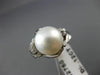 ESTATE LARGE .12CT DIAMOND & AAA SOUTH SEA PEARL PLATINUM 3D FLOWER RING #21817
