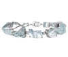 EXTRA LARGE 64.11CT DIAMOND & AAA AQUAMARINE 18K WHITE GOLD MULTI SHAPE BRACELET
