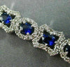 ESTATE WIDE 6.56CT DIAMOND SAPPHIRE 18KT WHITE GOLD MULTI SHAPE TENNIS BRACELET