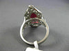 ESTATE EXTRA LARGE 3.05CT DIAMOND & AAA PEAR SHAPE RUBY 14KT WHITE GOLD 3D RING