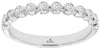 ESTATE .26CT DIAMOND 14KT WHITE GOLD ROUND BEZEL SEMI ETERNITY ANNIVERSARY RING