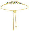 1.08CT DIAMOND & AAA MULTI GEM 14KT YELLOW GOLD DOUBLE WAVE ADJUSTABLE BRACELET