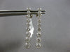 LARGE 1.0CT DIAMOND 14KT WHITE GOLD JOURNEY BEZEL BAR SCREWBACK HANGING EARRINGS
