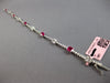 3.88CT DIAMOND & AAA RUBY 14KT WHITE GOLD OVAL ROUND & BAGUETTE TENNIS BRACELET