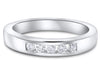 .20CT DIAMOND 14KT WHITE GOLD CLASSIC 5 STONE CHANNEL WEDDING ANNIVERSARY RING