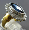 LARGE 3.19CT DIAMOND & AAA SAPPHIRE 18K 2 TONE GOLD 3D FLORAL ENGAGEMENT RING