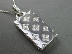 ANTIQUE LARGE .30CT DIAMOND 14KT WHITE GOLD 3D FLORAL PURSE BAG PENDANT #19086