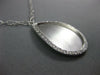 ESTATE LARGE .39CT DIAMOND 14KT WHITE GOLD TEAR DROP MATTE CLASSIC FUN NECKLACE