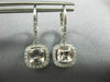 1.84CT AAA WHITE SAPPHIRE & MORGANITE 14KT WHITE GOLD LEVERBACK HANGING EARRINGS
