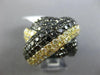 EXTRA LARGE 8.92CT BLACK & FANCY YELLOW DIAMOND 18K BLACK GOLD 3D LOVE KNOT RING