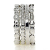 LARGE .61CT DIAMOND 18K WHITE GOLD MULTI ROW FILIGREE STACKABLE ANNIVERSARY RING